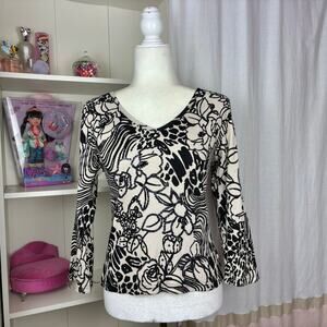 90s Chaudry Sports Floral Beaded Top